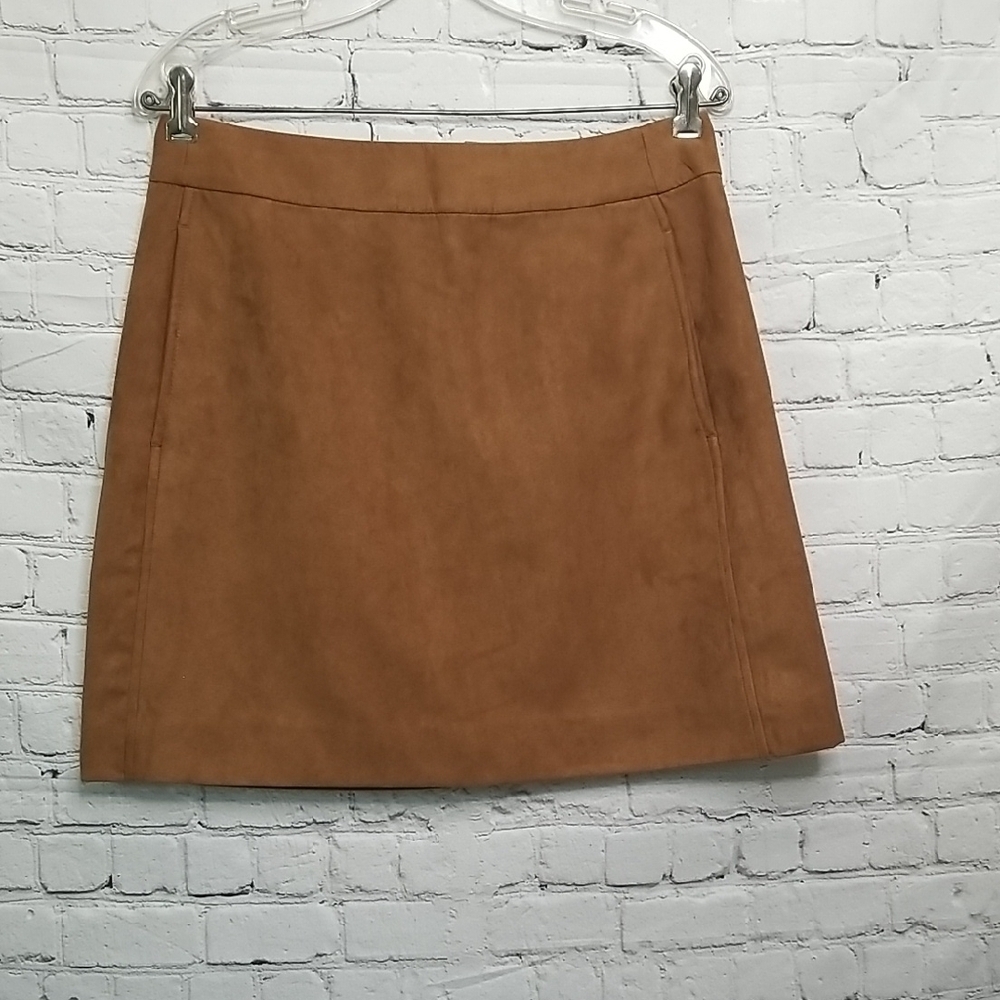J Crew Brown A Line Skirt Size 8 Side Pockets Lined NWT